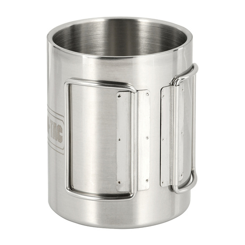 M-Tac - Thermal Mug with Folding Handle - 450 ml - Steel - Silver - CL1C-M83