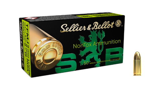 Sellier&Bellot - Pistol Ammunition 9x19 Para TFMJ NONTOX 8.0 g