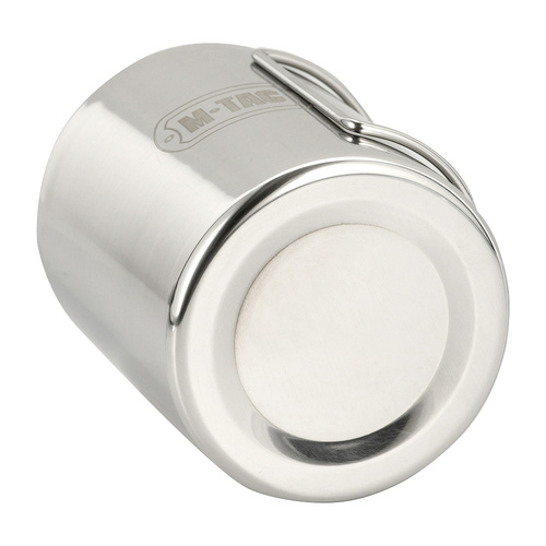 M-Tac - Thermal Mug with Folding Handle - 450 ml - Steel - Silver - CL1C-M83