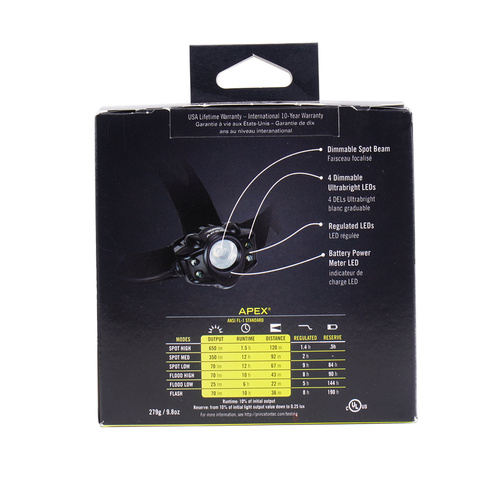 Princeton Tec - Apex® Headlamp - 650 lm - Black - APX21-BK/DK