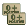 Helikon - PVC Patch - Blood Type - 0+ POS - Khaki - 2 pcs