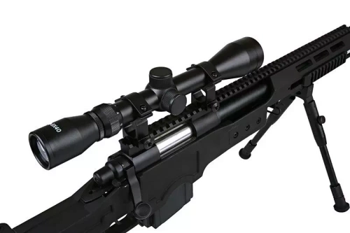 Well - ASG Sniper Rifle Replica MB4411D UPV - 6mm - Spring-loaded - Scope - Bipod - Black - WEL-03-007312