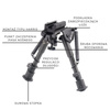 Rokstad - Carbon Fiber Spring Bipod - Swivel - 155-230 mm - Harris / Picatinny - RSCFS-06