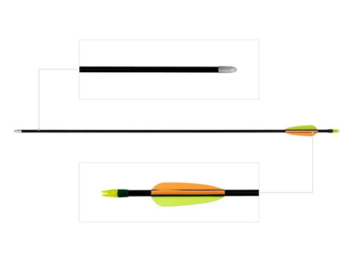 Poe Lang - Fiberglass Arrow - 28" - Smooth Target Point - Black - D-055/VD-055K