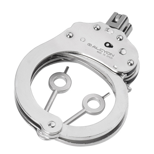 Alcyon - Steel Handcuffs Virola - Double Locking - Silver - 5230-X