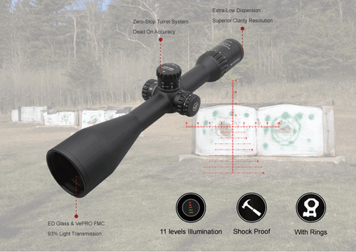 Vector Optics - Riflescope Continental x8 3-24 SFP Zero Stop - 56 mm - Black - SCOL-T50