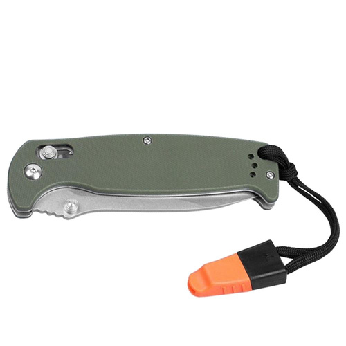 Ganzo - G7412 EDC Folding Knife with Whistle - G-Lock - Green - G7412-GR-WS