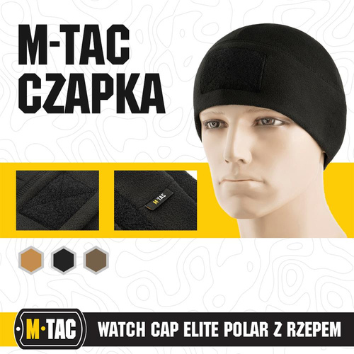 M-Tac - Winter Cap With Patch Panel Watch Cap Elite - Fleece - Black - 40017002