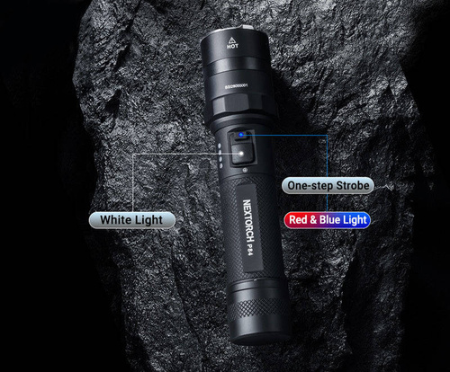 NEXTorch - Tactical LED Flashlight P84 - 21700 4800 mAh - 3000 lm - Black - NEXT-P84