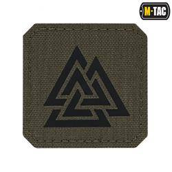 M-Tac - Laser cut Valknut square patch - Black / Ranger Green - 51162232