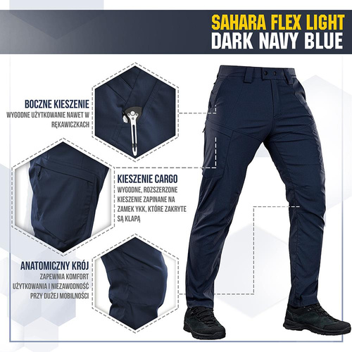 M-Tac - Tactical Pants Sahara Flex Lite - Dark Navy Blue - 20064015