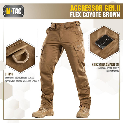 M-Tac - Tactical Pants Aggressor Gen.II Flex - Ripstop - Coyote Brown - 20058017