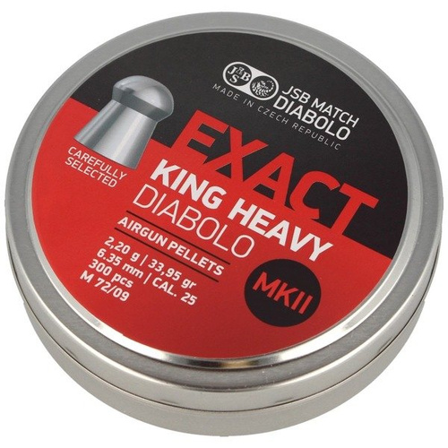 JSB - Diabolo Exact King Heavy MKII Pellets - 6.35 mm - 300 pcs - 546498-300