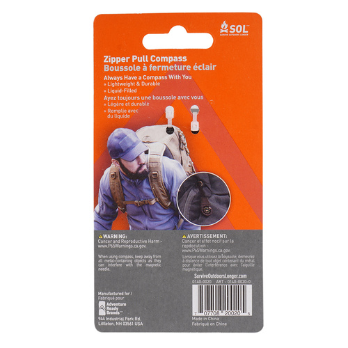 SOL - Zipper Pull Compass - 2 pcs - 0140-0020