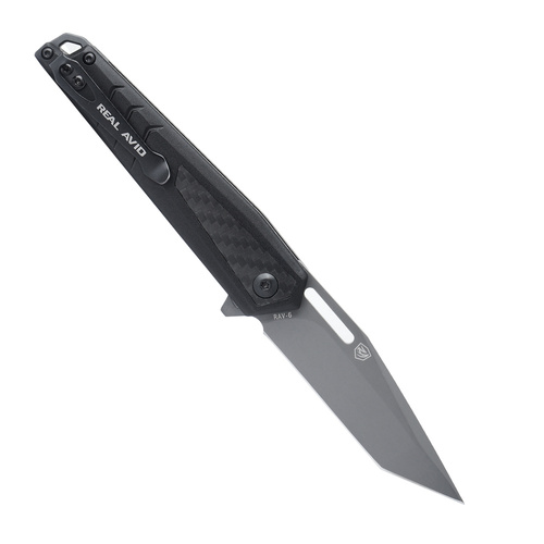 Real Avid - Folding Knife EDC RAV-6 - Aluminum - Carbon Fiber - Tanto - Black - AVRAV6