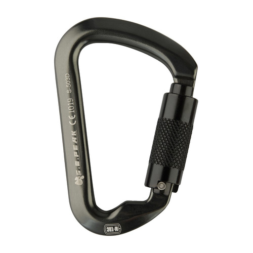 M-Tac - Aluminum Snap Hook with Key Lock - 10 cm - Gray - MTC-HDS30