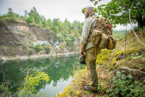 Helikon - Hybrid Outback Pants® - DuraCanvas® - Crimson Sky / Black - SP-HOP-DC-8301A