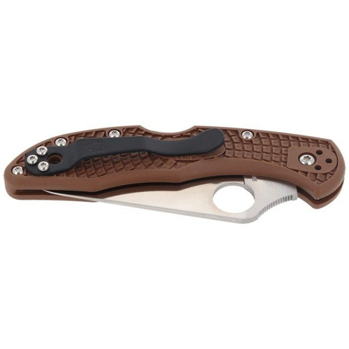 Spyderco - Delica® 4 FRN Flat Ground Brown Knife - C11FPBN