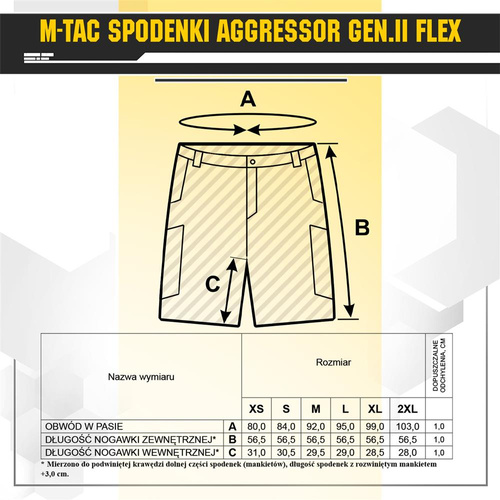 M-Tac - Aggressor Gen.II Flex Tactical Shorts - Polycotton - Black - 20014002