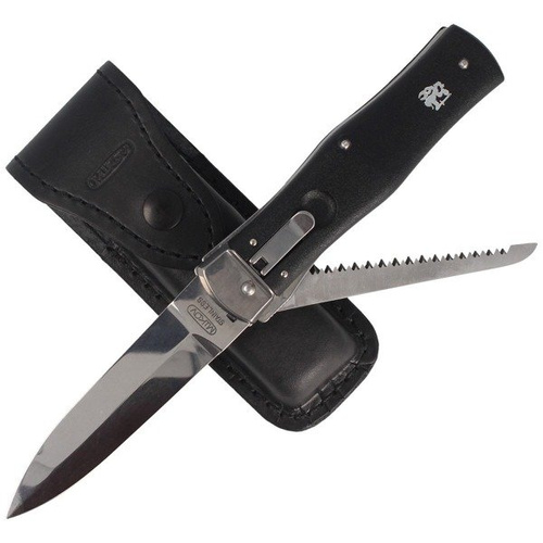 Mikov - Automatic spring knife Predator ABS Black with Saw - 241-NH-2/KP