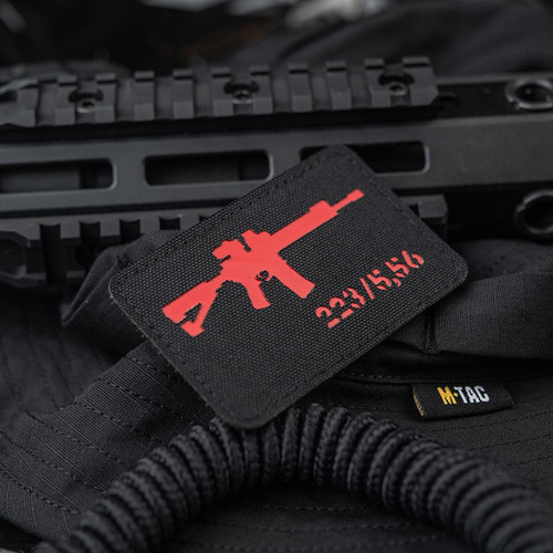 M-Tac - AR-15 223/5.56 Laser Cut Patch - Black/Red - 51111233