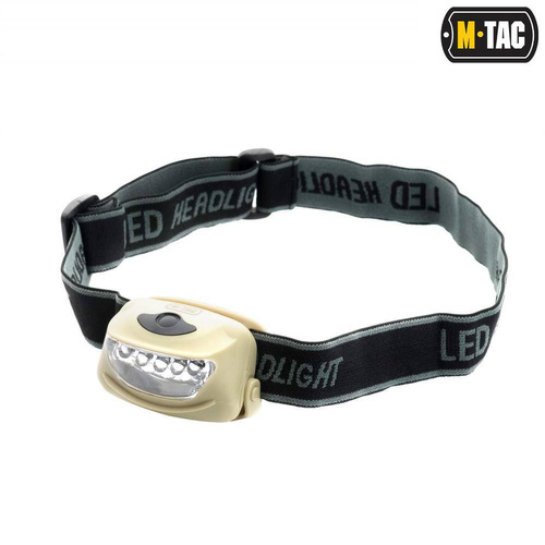 M-Tac - Head Flashlight LED 4+1 - 18 lm - AAA - Khaki - MTC-HL-022-KH