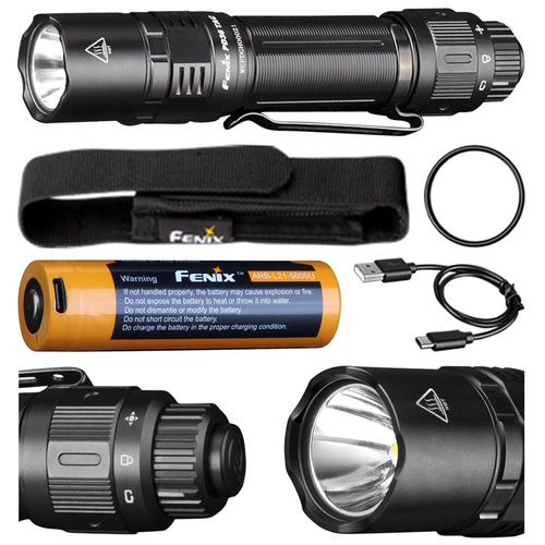 Fenix - LED Tactical Flashlight with Rechargeable Battery - 5000 mAh - 3000 lm - PD36 Tac