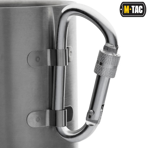 M-Tac - Thermal Mug With Carabiner - 280 ml - Stainless steel - Chrome - 60008012