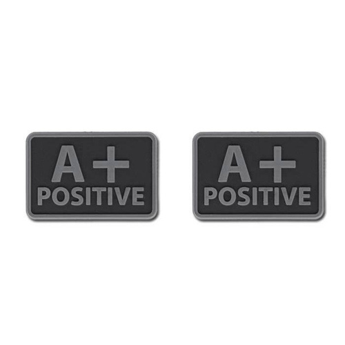 Helikon - PVC Patch - Blood Type - A+ POS - Black - 2pcs
