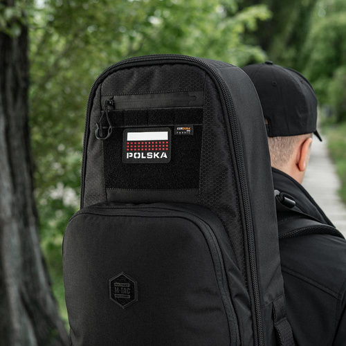 M-Tac - Patch with Flag and Inscription Poland - Laser Cut - Pixels - Black / Red / White - 51007102