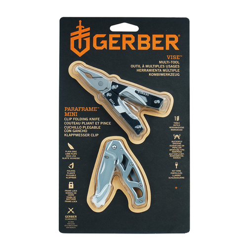 Gerber - Vise multitool + Mini Paraframe folding knife Set - 1024632.