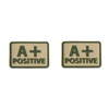 Helikon - PVC Patch - Blood Type - A+ POS - Khaki - 2 pcs