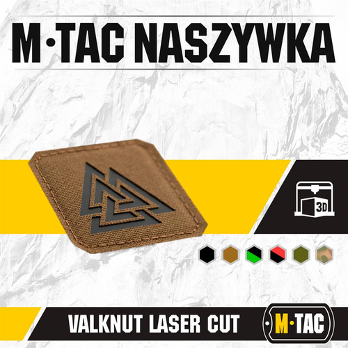 M-Tac - Laser cut Valknut square patch - Black / Coyote - 51162502