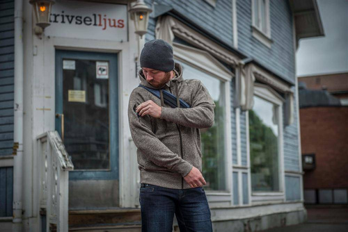 Helikon - Covert Tactical Hoodie - Fullzip - Blue Mélange - BL-CHF-SF-M2