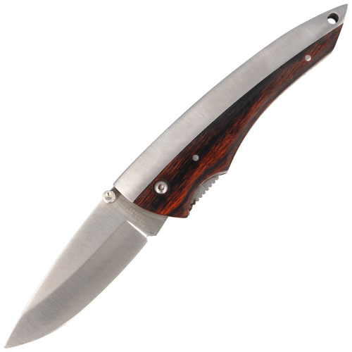 Herbertz - Drop Point Wood/Metal Folding Knife - 288611