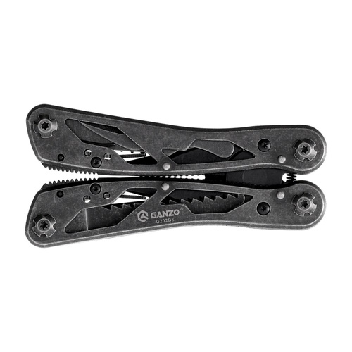 Ganzo - Multitool With Nozzle Set - 11 Tools - Black - G202B-S
