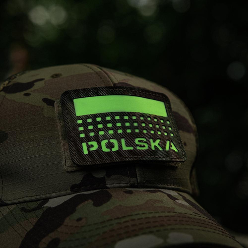 M-Tac - Patch with Flag and Inscription Poland - Laser Cut - Pixels/Rectangle - Multicam / Fluo - 51007208
