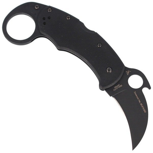 Spyderco - Karahawk™ G-10 All Black Plain Edge Knife - C170GBBKP