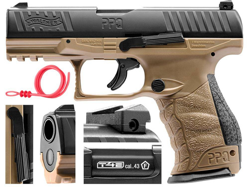 Umarex - Walther PPQ M2 T4E RAM Defense Training Pistol cal .43 - FDE - 2.4762