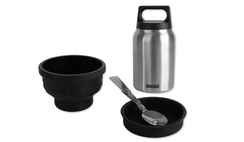 SIGG - Hot&Cold Food Jar Brushed with Bowl & Spoon - 0.5L - Silver - 8592.20