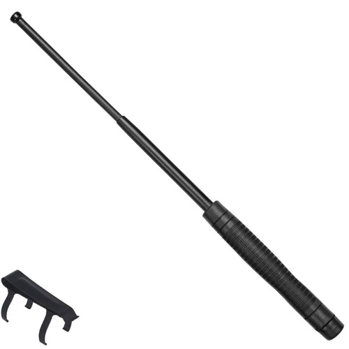ESP - Hardened expandable baton with clip - 18'' - Ergonomic Handle - EXB-18HE BLK BC-01