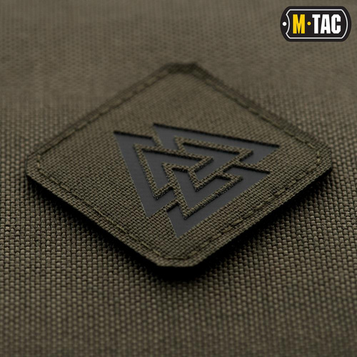 M-Tac - Laser cut Valknut square patch - Black / Ranger Green - 51162232