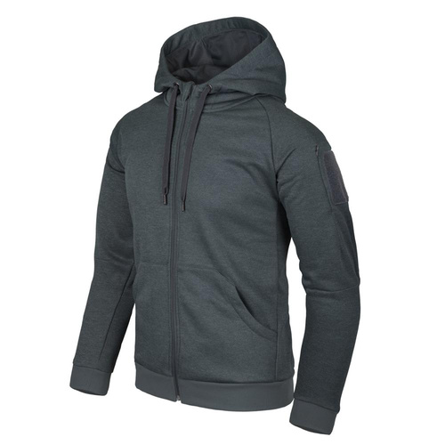 Helikon - Urban Tactical Hoodie® - Fullzip - Poliester - Black / Grey melange - BL-UHF-PO-M1