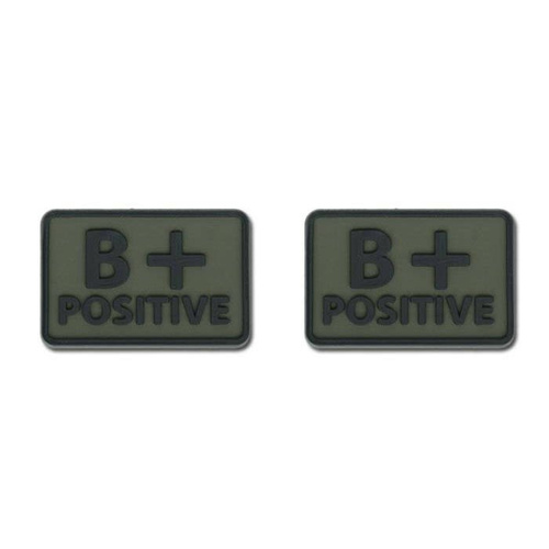 Helikon - PVC Patch - Blood Type - B+ POS - Olive Green - 2pcs