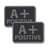 Helikon - PVC Patch - Blood Type - A+ POS - Black - 2pcs