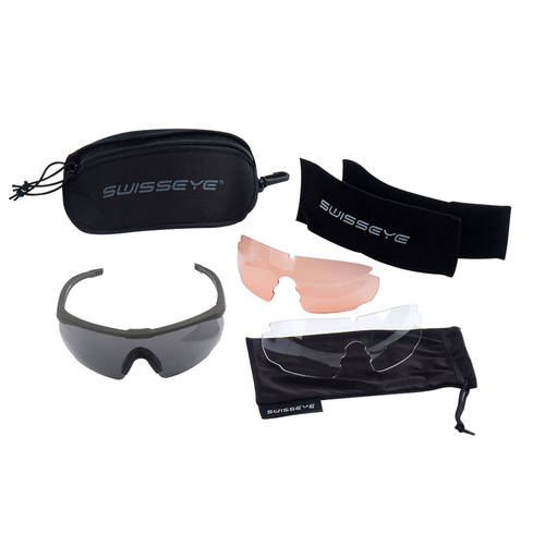 SwissEye - Ballistic Glasses Blackhawk With Visor Set - Black Frame - 40421