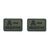 Helikon - PVC Patch - Blood Type - A- NEG - Olive Green - 2pcs