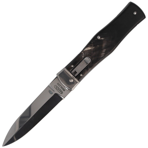 Mikov - Automatic spring knife Predator Buffalo Horn - 241-NR-1/KP