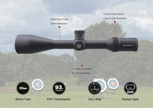 Vector Optics - Riflescope Continental x8 4-32 SFP ED Zero Stop - 56 mm - Black - SCOL-T51