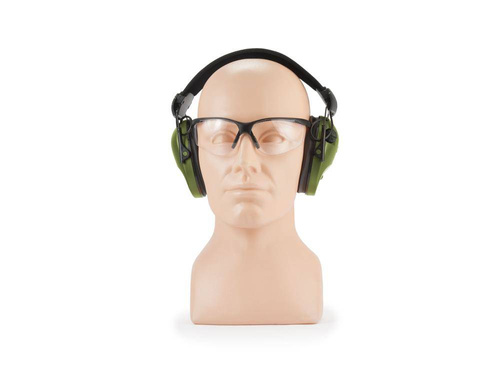 RealHunter - Set of Active PRO Hearing Protectors & Protective Glasses - Olive Green